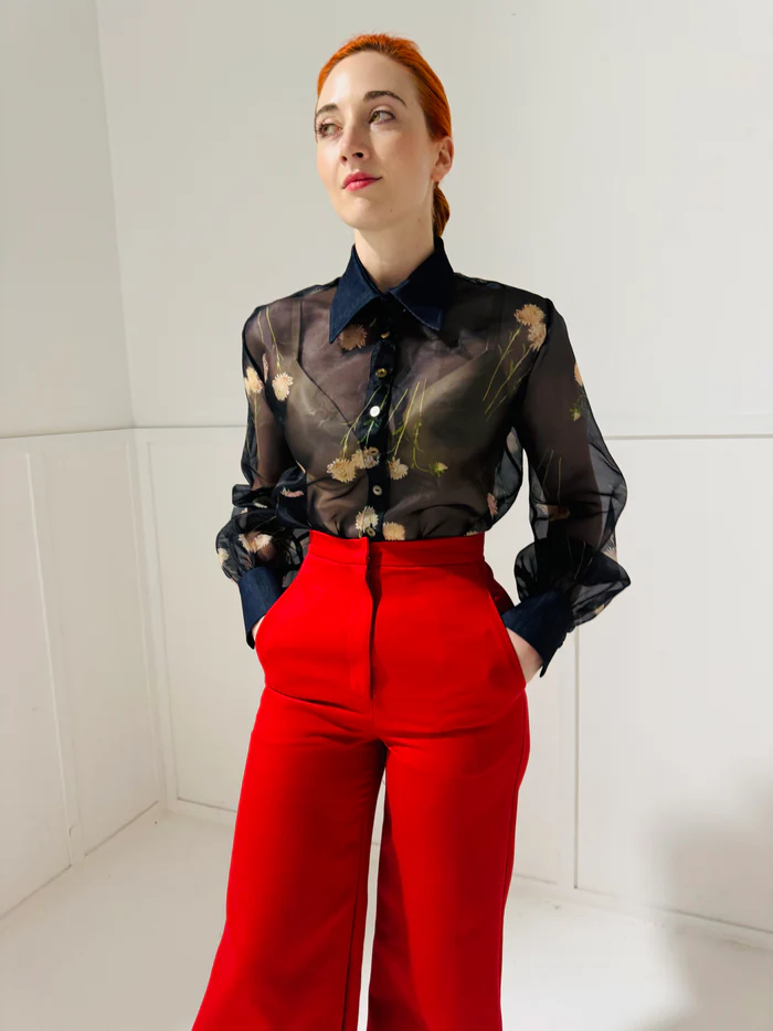 Anthony Floral Silk Organza Shirt