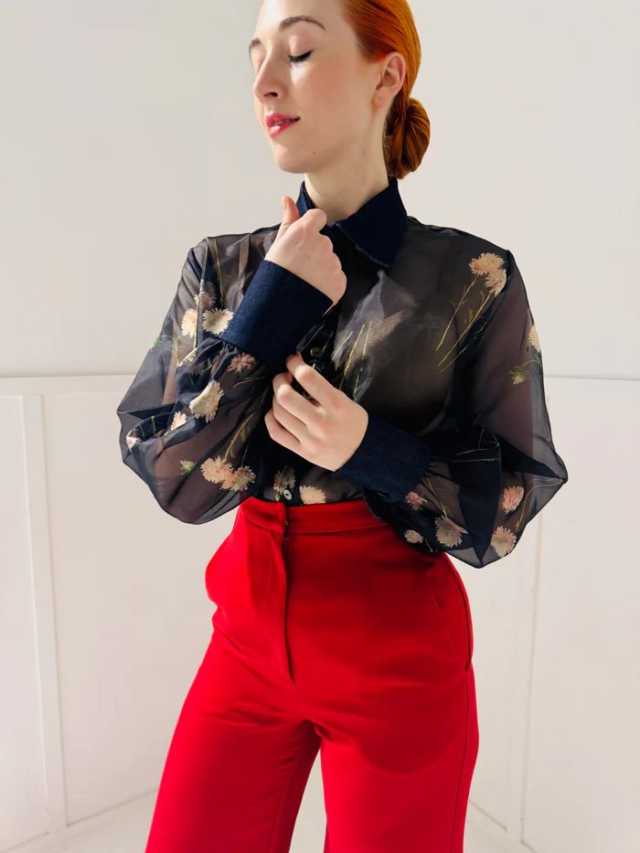 Anthony Floral Silk Organza Shirt