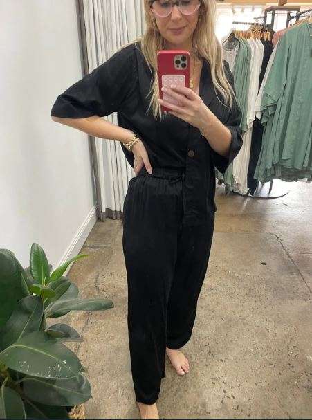 Bamboo Pyjamas: Crop Button Up and Pant Set