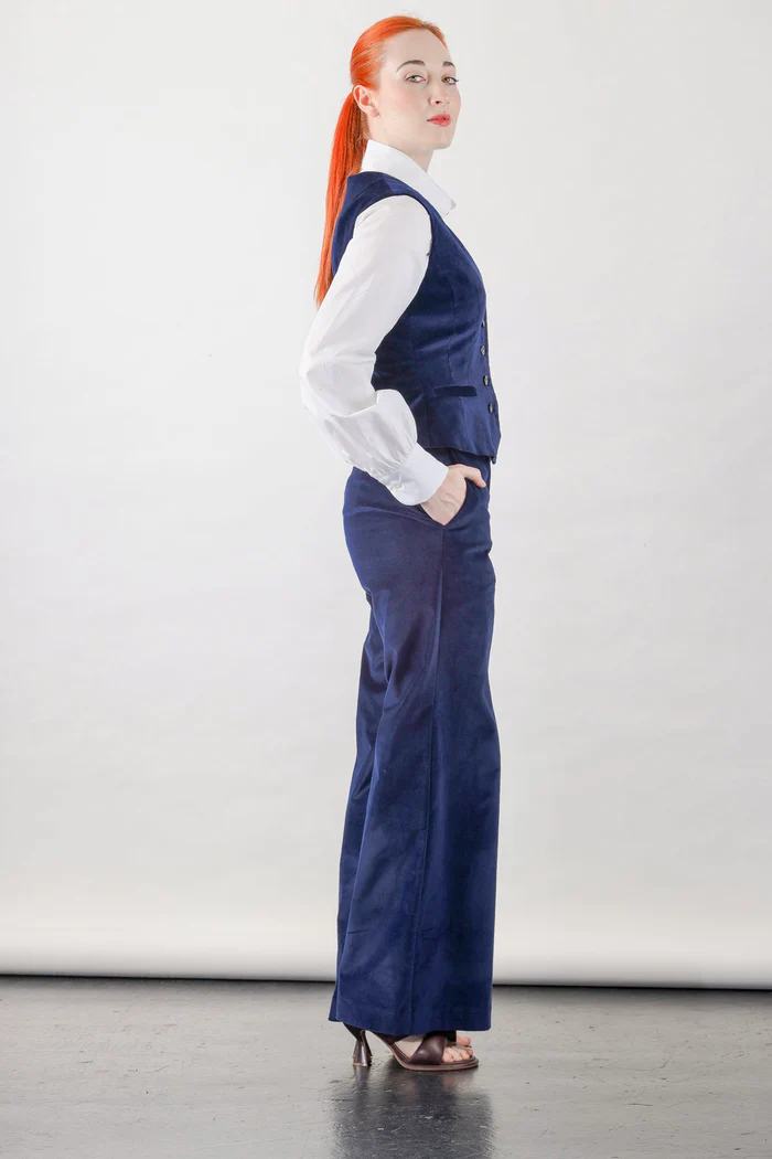 Navy Velvet Vest