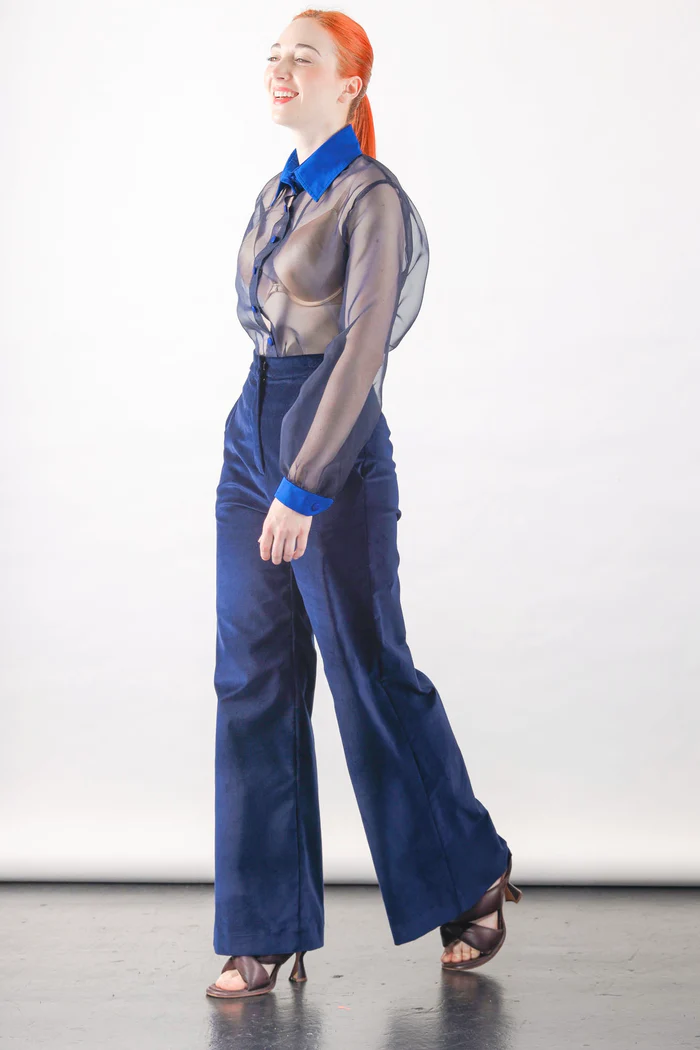 Anthony Shirt in Navy Silk Organza