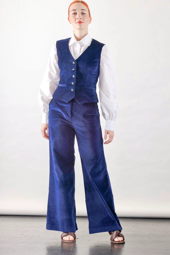 Navy Velvet Vest