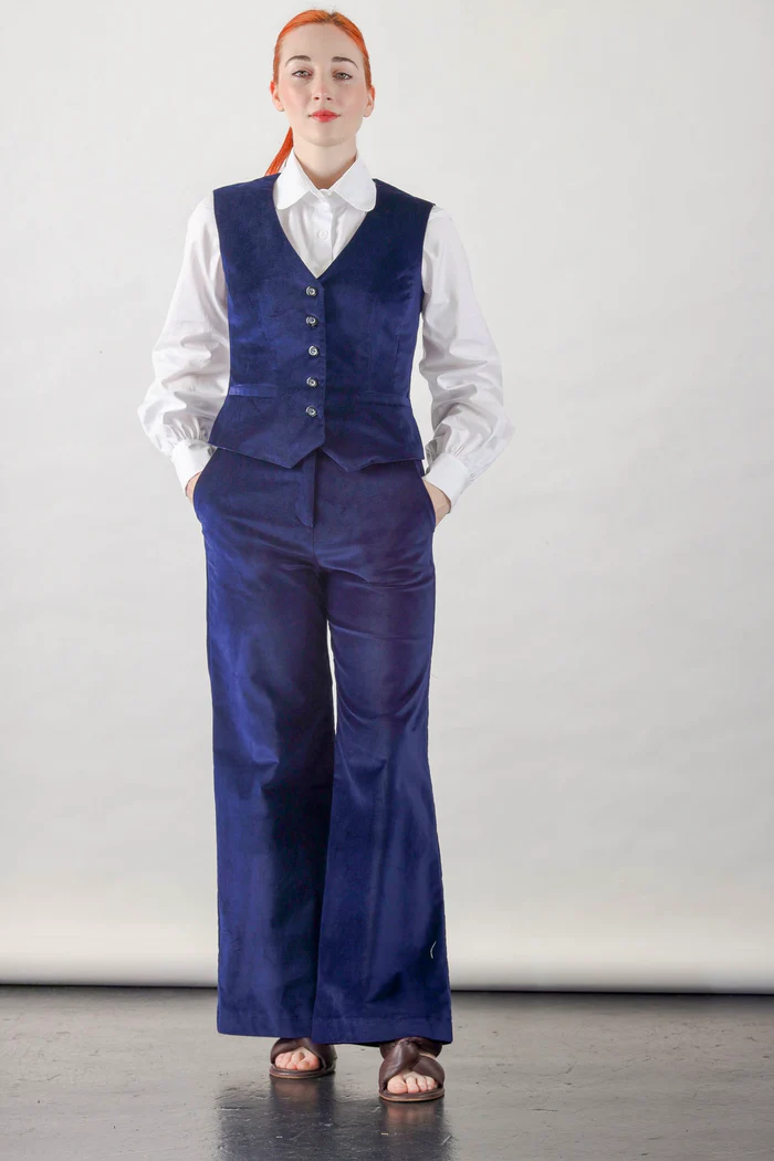 Navy Velvet Vest